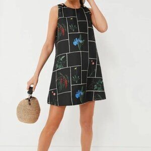 Black Fresher Buds Botanical Grid Shift Dress NWT Size M | MSRP $198